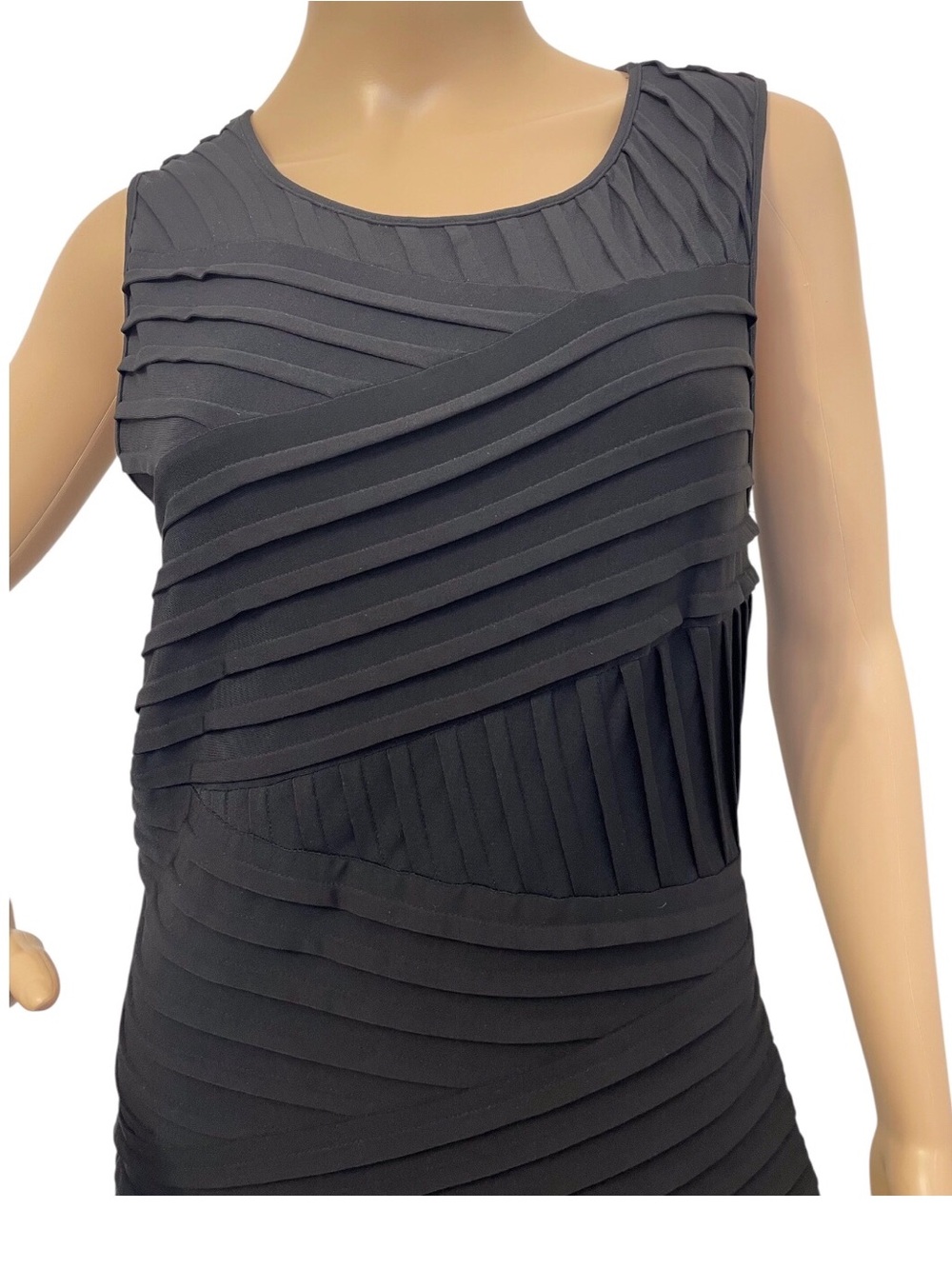 Calvin Klein Black Sleeveless Textured Sheath Dress - Picture 3 of 14